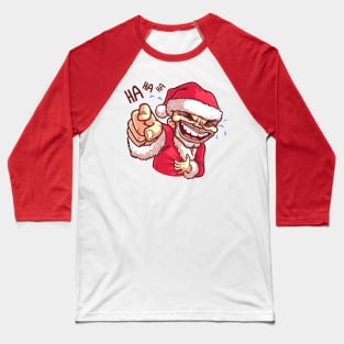 Bad Santa Claus Christmas Baseball T-Shirt